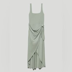 Wilfred by Aritzia Saturn Midi Dress in Dusky Green Size L